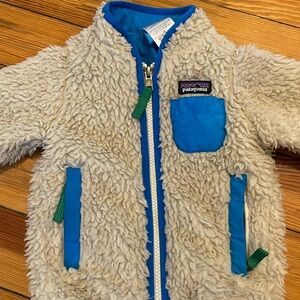 Patagonia fuzzy zip up jacket. Size 12 months